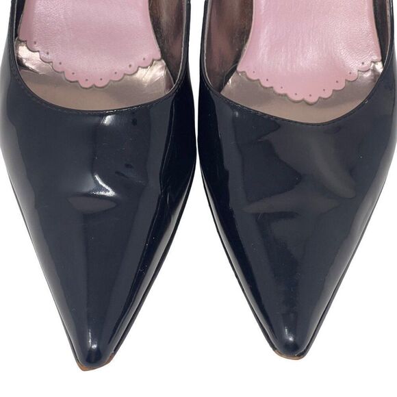 NOT FOR SALE BP. Black Patent Leather Pointed Toe Pumps Size 8.5M Leather Upper - Picture 2 of 12